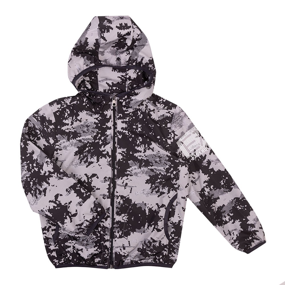EA7 Emporio Armani Allover Camo Hooded Jacket | Masdings