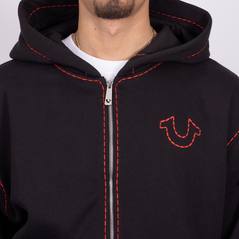 True Religion Super T Embroidered Buddha Zip Hoody | Oxygen Clothing