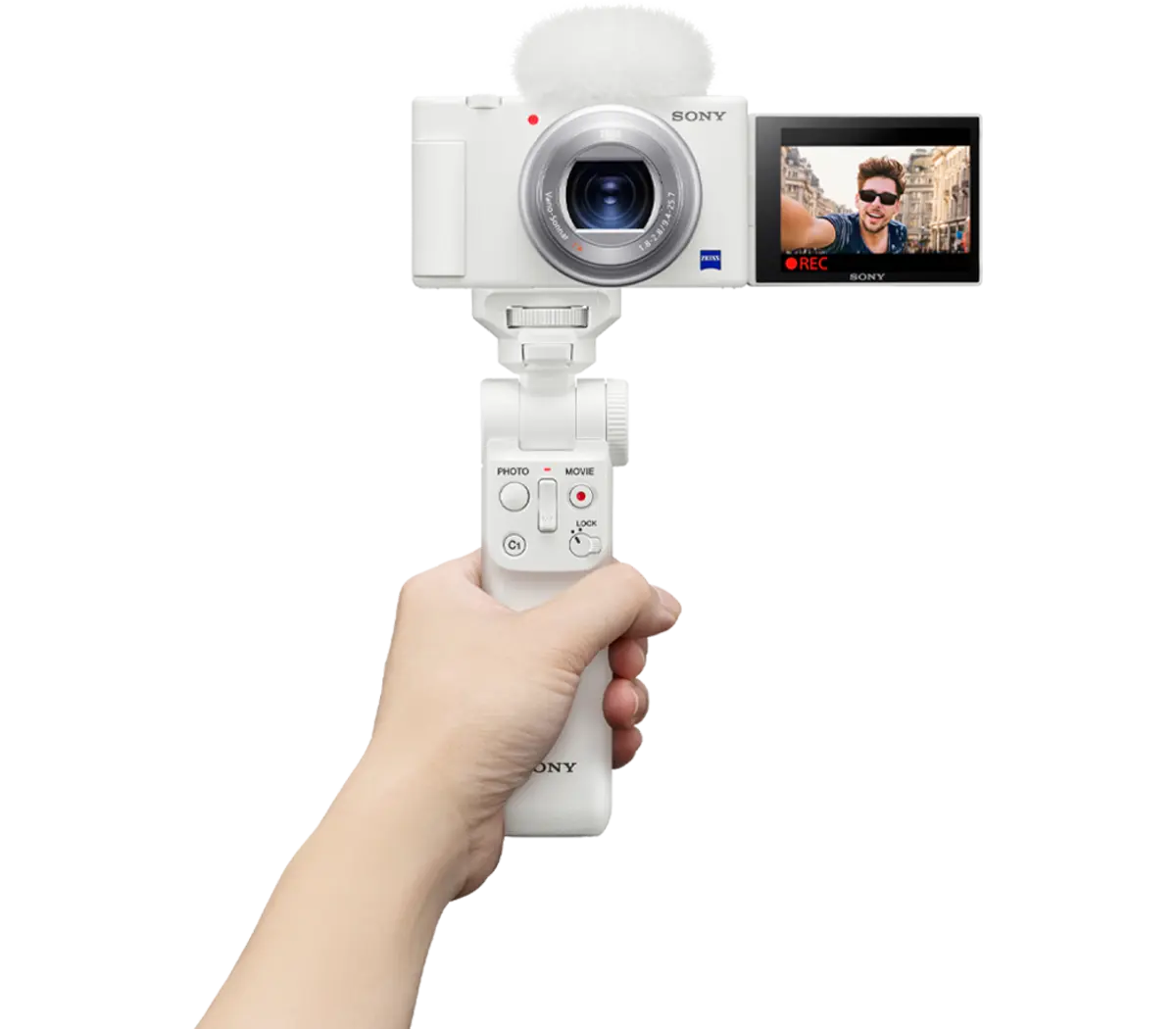 Sony White Wireless Bluetooth Shooting Grip and Tripod | GP-VPT2BT/W