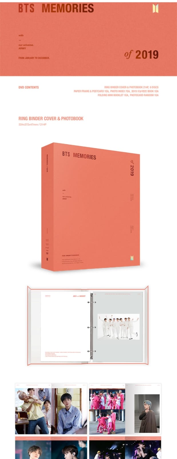 BTS Memories 2019 Oficial - Álbum Importado e Lacrado