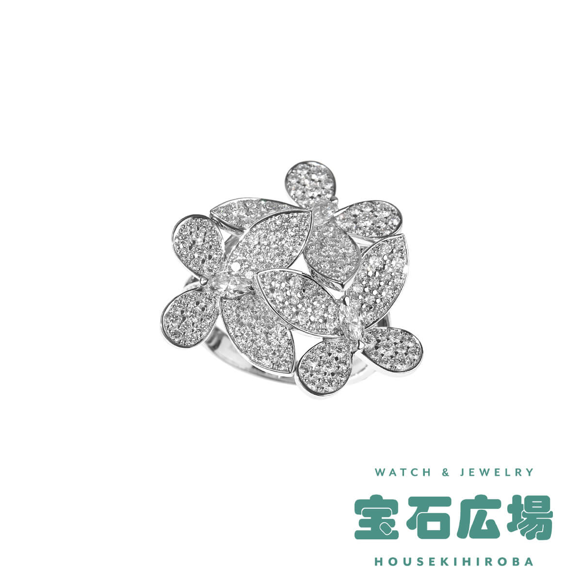 RGR374 トリプル パヴェ バタフライ ミニ 3Pマーキスダイヤ・パヴェ