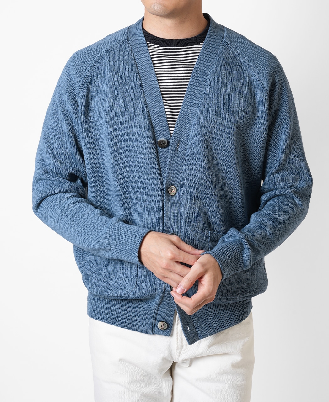 ラグランカーディガン(48 ブルー系): メンズ｜メーカーズシャツ鎌倉