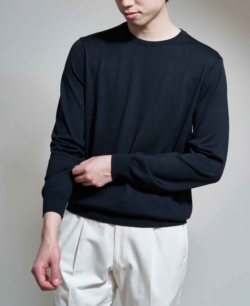 クルーネックニット(46 ブルー系): メンズ｜メーカーズシャツ鎌倉 公式通販