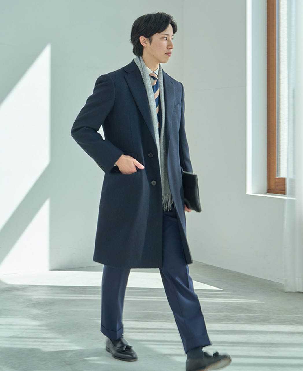 ウールチェスターコート(XL(50) ブルー系): メンズ｜メーカーズシャツ