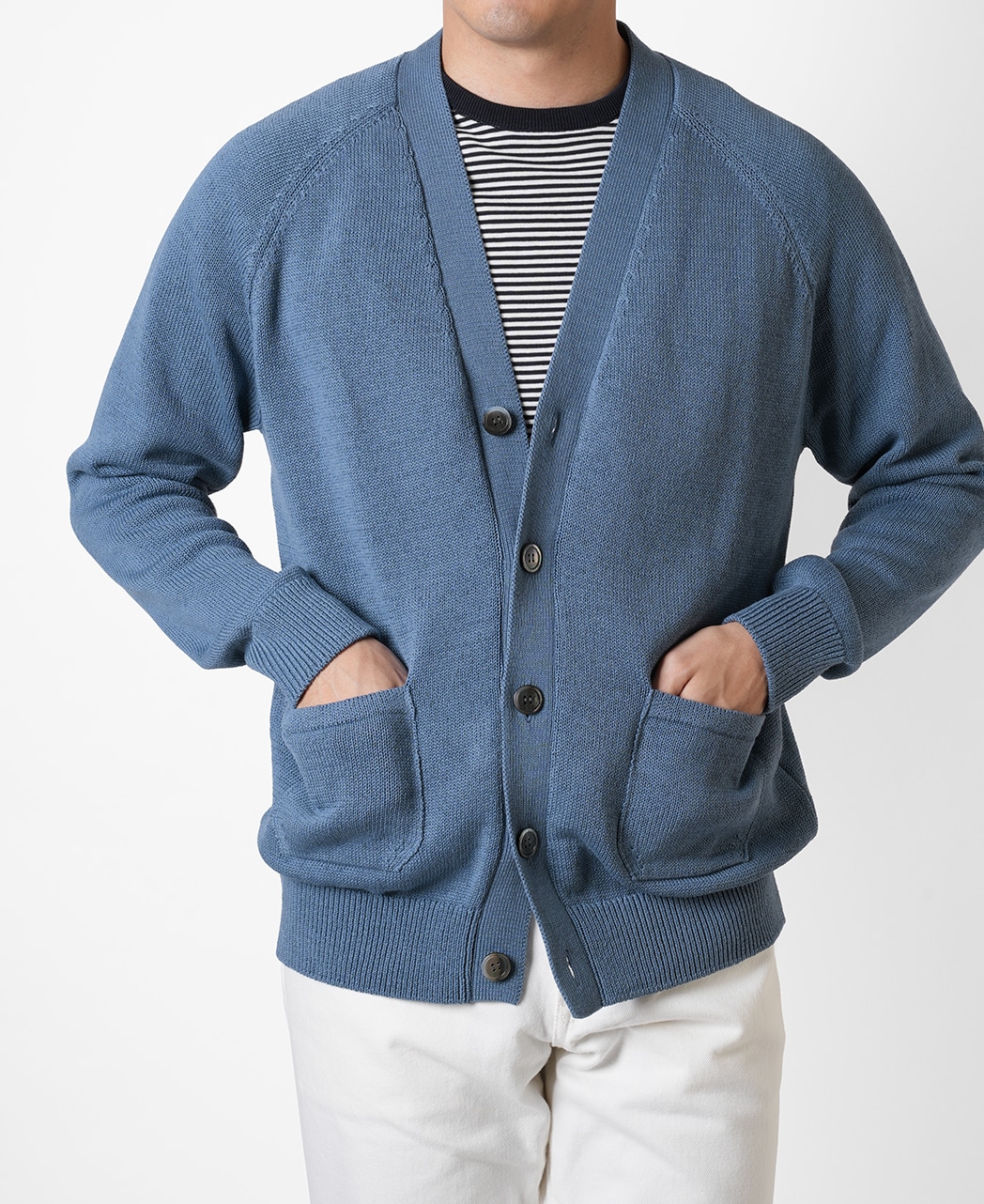 ラグランカーディガン(48 ブルー系): メンズ｜メーカーズシャツ鎌倉