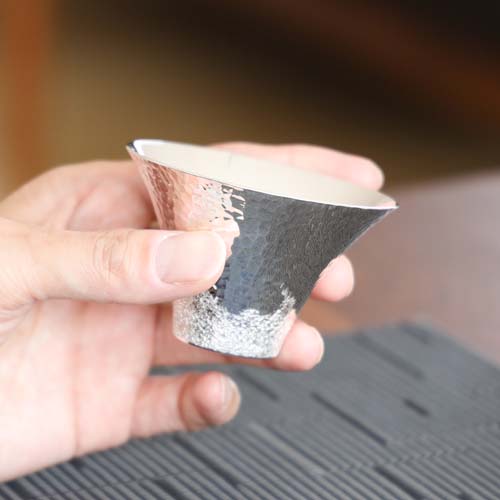東京銀器森銀器製作所純銀酒杯富士山傳統工藝品金屬杯子| MUKU工房