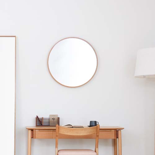 飛騨家具 nissin 日進木工 Accent アクセント ウォールミラー ラウンド