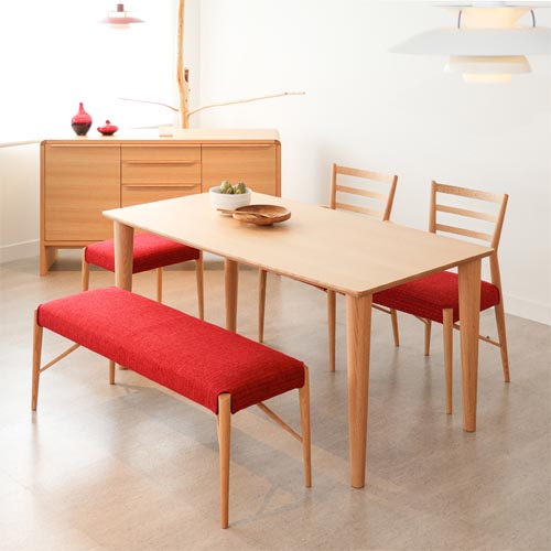 飛騨家具 nissin 日進木工 Grow グロウ 4本脚テーブル 国産家具 無垢