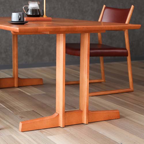 飛騨家具 nissin 日進木工 Slow スロウ ダイニングテーブル 2本脚 国産