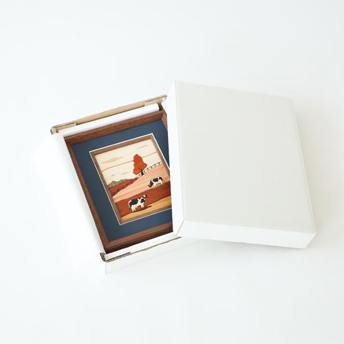 旭川クラフト Pecker 工房ペッカー YO 寄せ木絵 牧場 国産クラフト