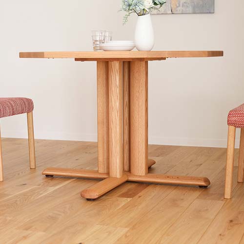 飛騨家具 shirakawa シラカワ ネオテーブル 八角形 1本脚 国産家具