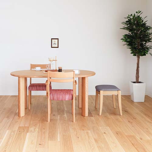 飛騨家具 shirakawa シラカワ ネオテーブル 楕円形 4本脚 国産家具