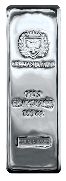 Buy the Germania Mint 100 Oz Silver Bar (New) | Monument Metals