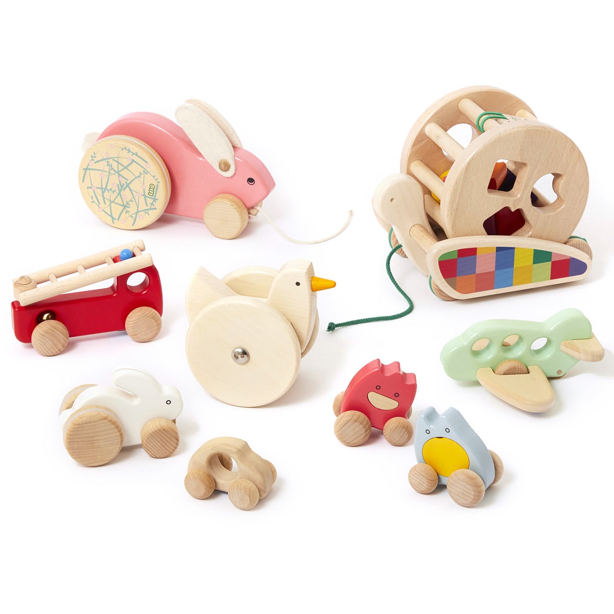 うさぎのプッシュトーイ（白）: バリエーション表示 ボーネルンド