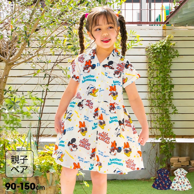 10%OFF SALE 親子お揃い ディズニー リゾート総柄ワンピース 0477K
