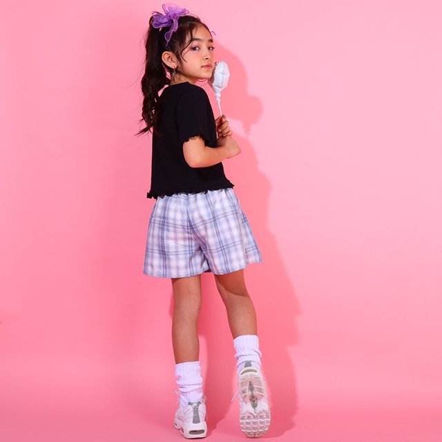 10%OFF SALE チェックスカート風ショートパンツ 0347K （トップス別売