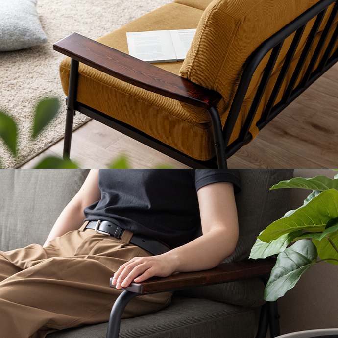 g118006]【幅135cm】Basquiat 2人掛けコーデュロイソファ 2人掛け