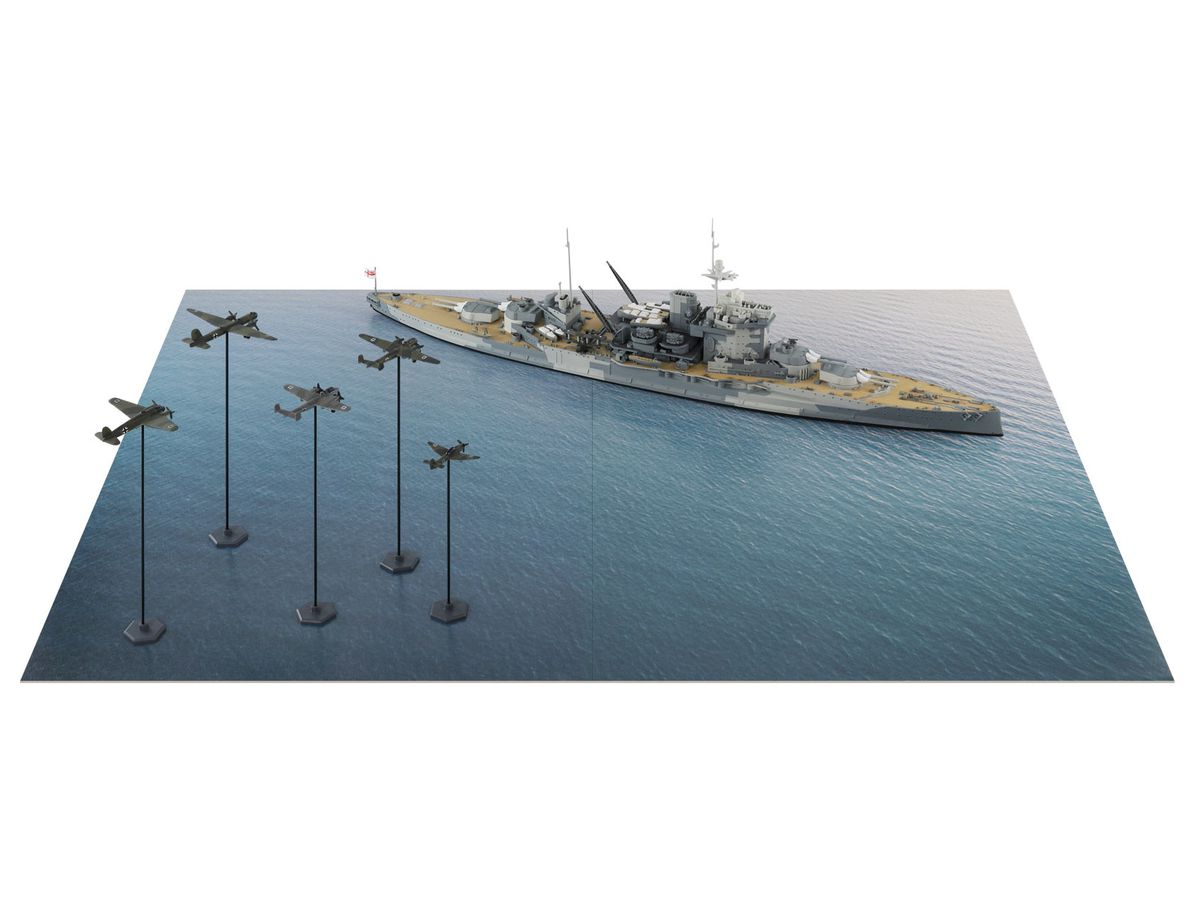1/700 イギリス海軍 戦艦 ウォースパイト VS ドイツ空軍爆撃航空団