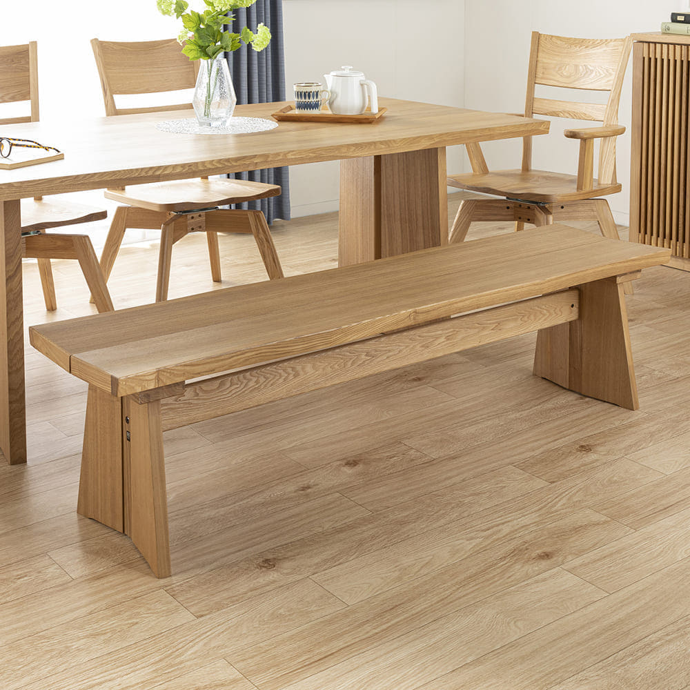 ダイニング4点セット バッシュ テーブル150＋チェア2脚＋ベンチ