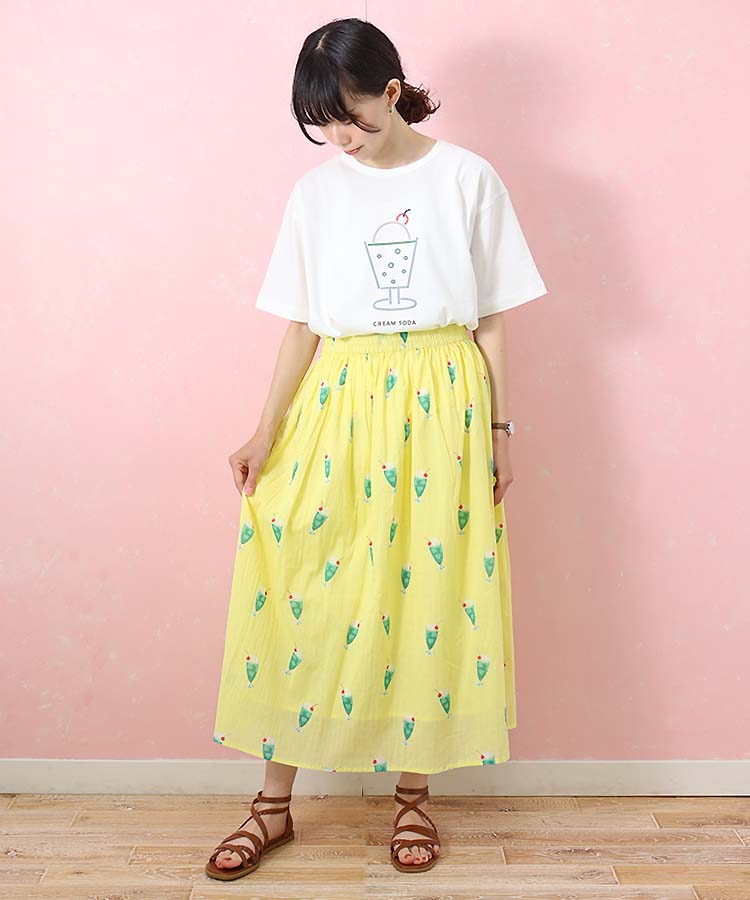 クリームソーダぷっくりプリントTシャツ クリームソーダ Tシャツ