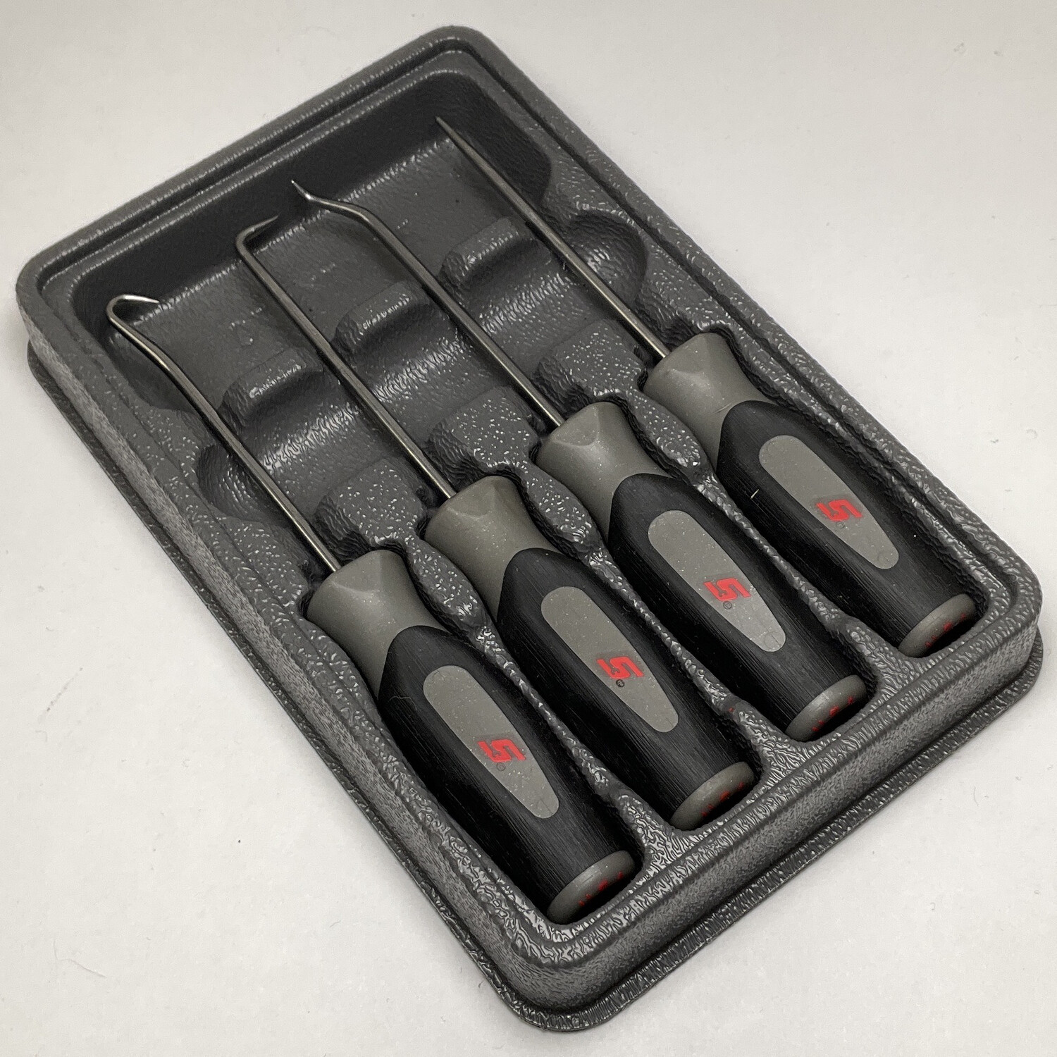Snap On 4 pc Instinct Soft Grip Miniature Pick Set (Dark Titanium