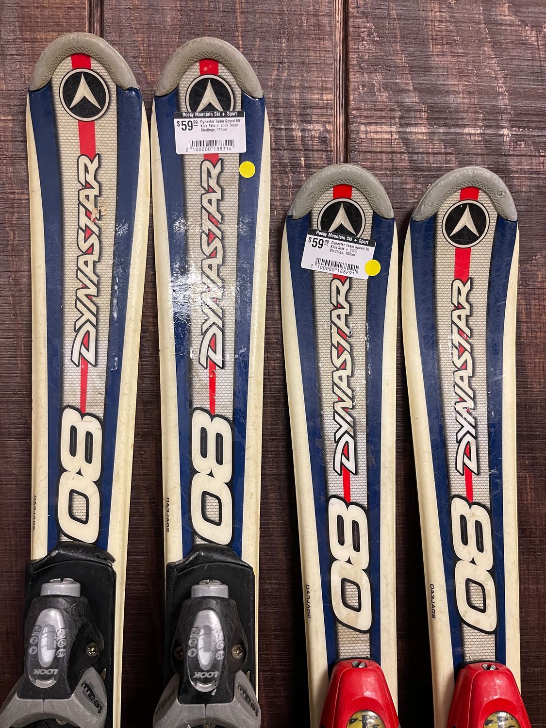 Dynastar Team Speed 80 Kids Skis + Look Team Bindings, 110cm