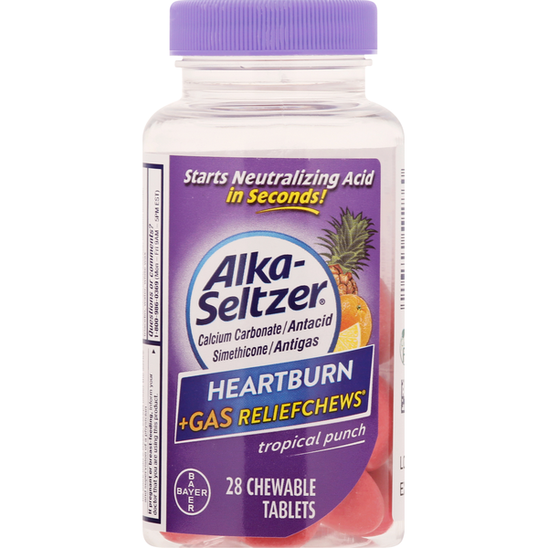 Alka-Seltzer Heartburn + Gas, Tropical Punch, Chewable Tablets