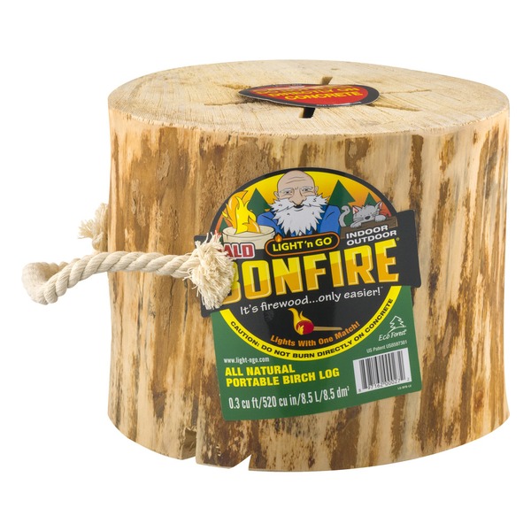 Eco Forest Light 'n Go Bonfire Bald Portable Birch Log Same-Day