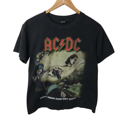 Oz Rock Clothing Co Size S Black AC/DC Dirty Deeds Done Dirt Cheap