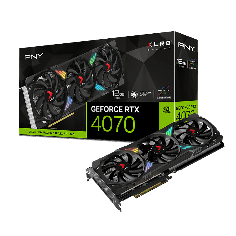 PNY GeForce RTX™ 4070 12GB XLR8 Gaming VERTO™ EPIC-X RGB Triple