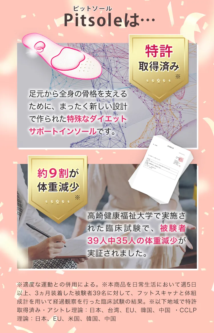 公式】Pitsole（ピットソール）を履いて歩けば美脚が叶う！公式が一番