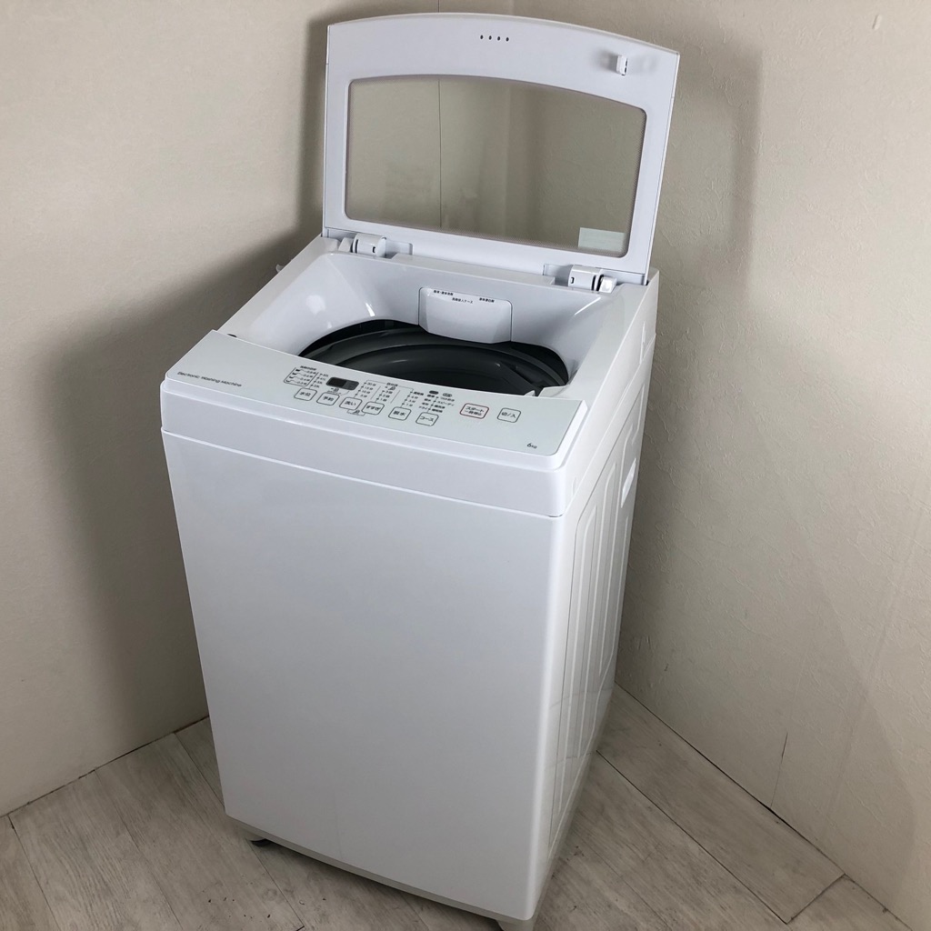 全自動洗濯機 風乾燥機能 ニトリ 6.0kg 2019年〜2020年製 ガラストップ
