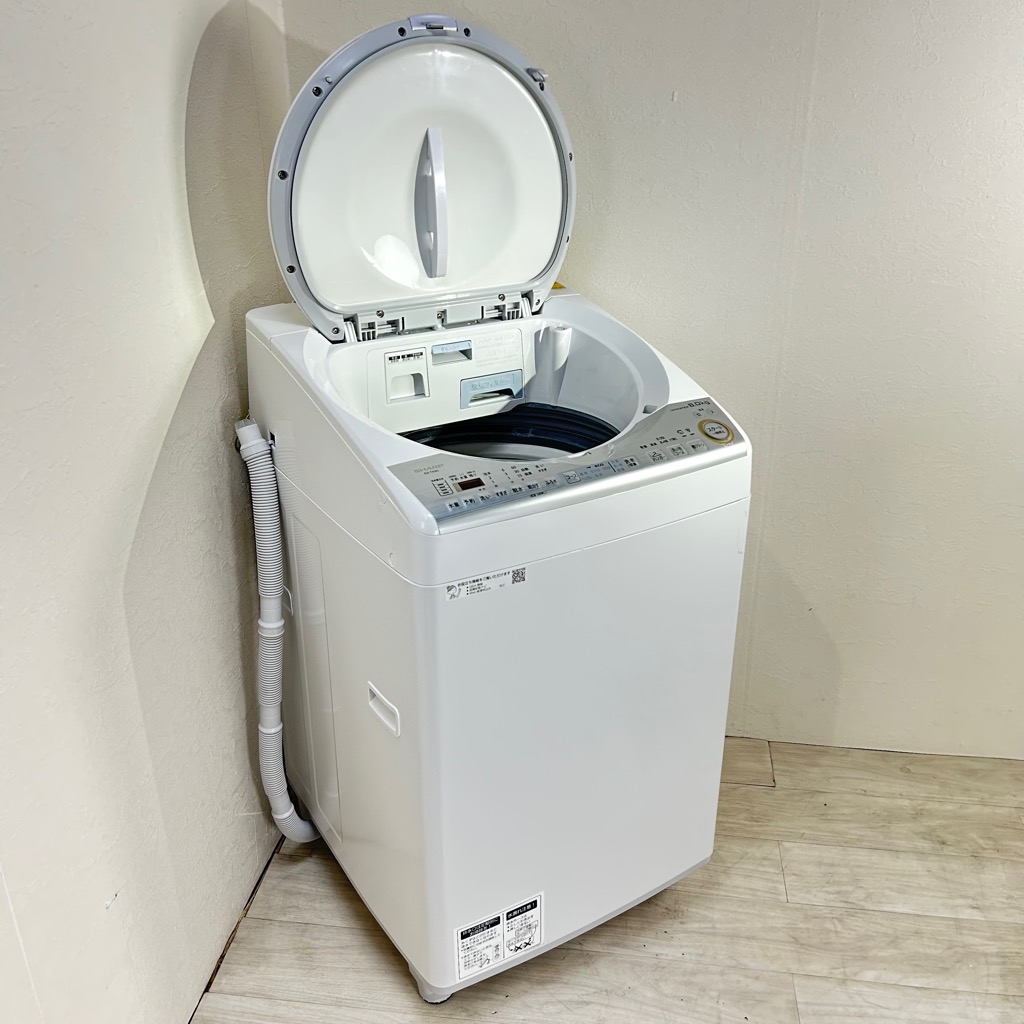 洗濯8.0kg 乾燥4.5kg 縦型洗濯乾燥機 シャープ ES-TX8C-W 2019年製造