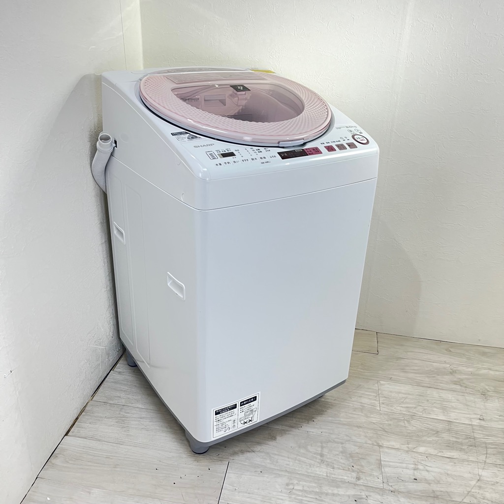 洗濯8.0kg 乾燥4.5kg 縦型洗濯乾燥機 シャープ ES-TX8A-P 2017年製造