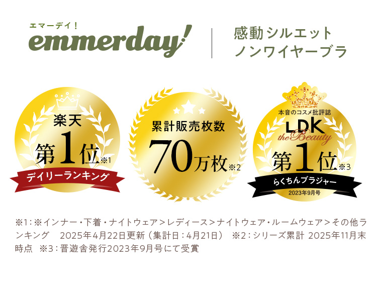 公式ストア】emmerday!（エマーデイ！）ノンワイヤーブラの購入は