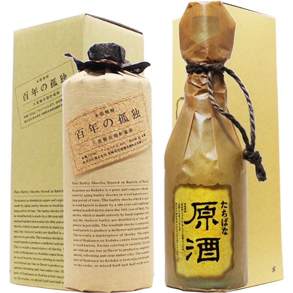 黒木本店 箱入り焼酎 芋麦四合瓶二本ギフトセット (たちばな原酒・百年