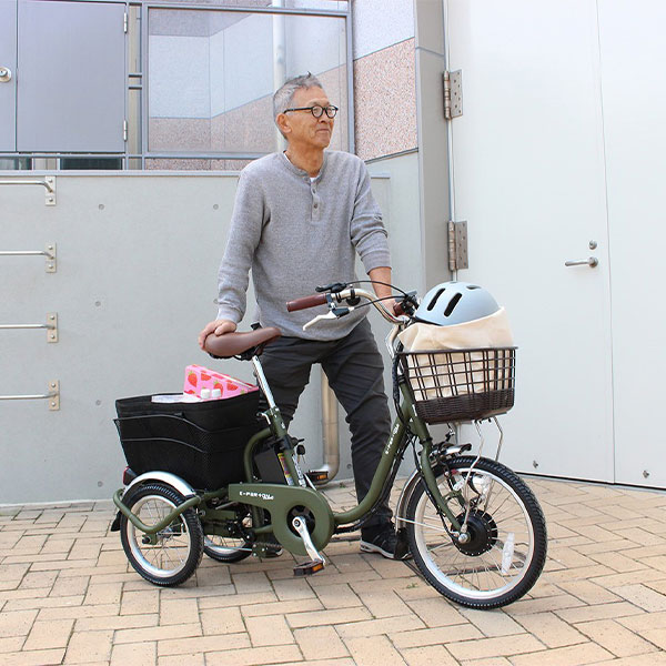 ミムゴ e-parton PLUS ノーパンク ロータイプ電動アシスト三輪自転車