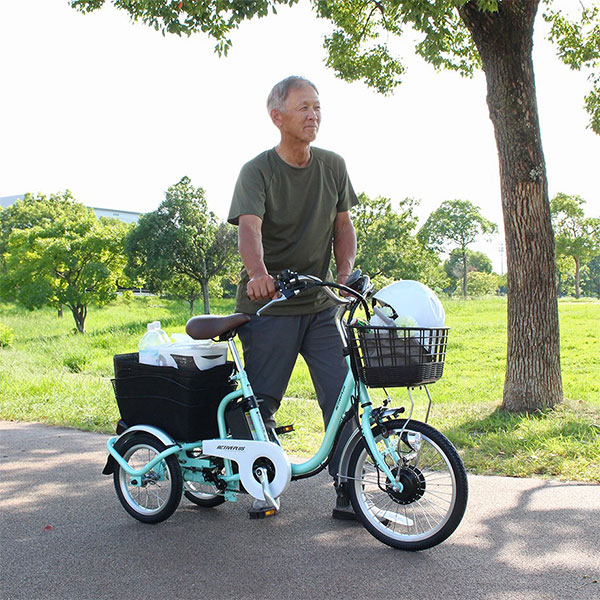 ミムゴ ACTIVE PLUS ノーパンク ロータイプ電動アシスト三輪自転車