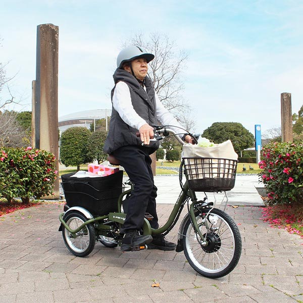 ミムゴ e-parton PLUS ノーパンク ロータイプ電動アシスト三輪自転車