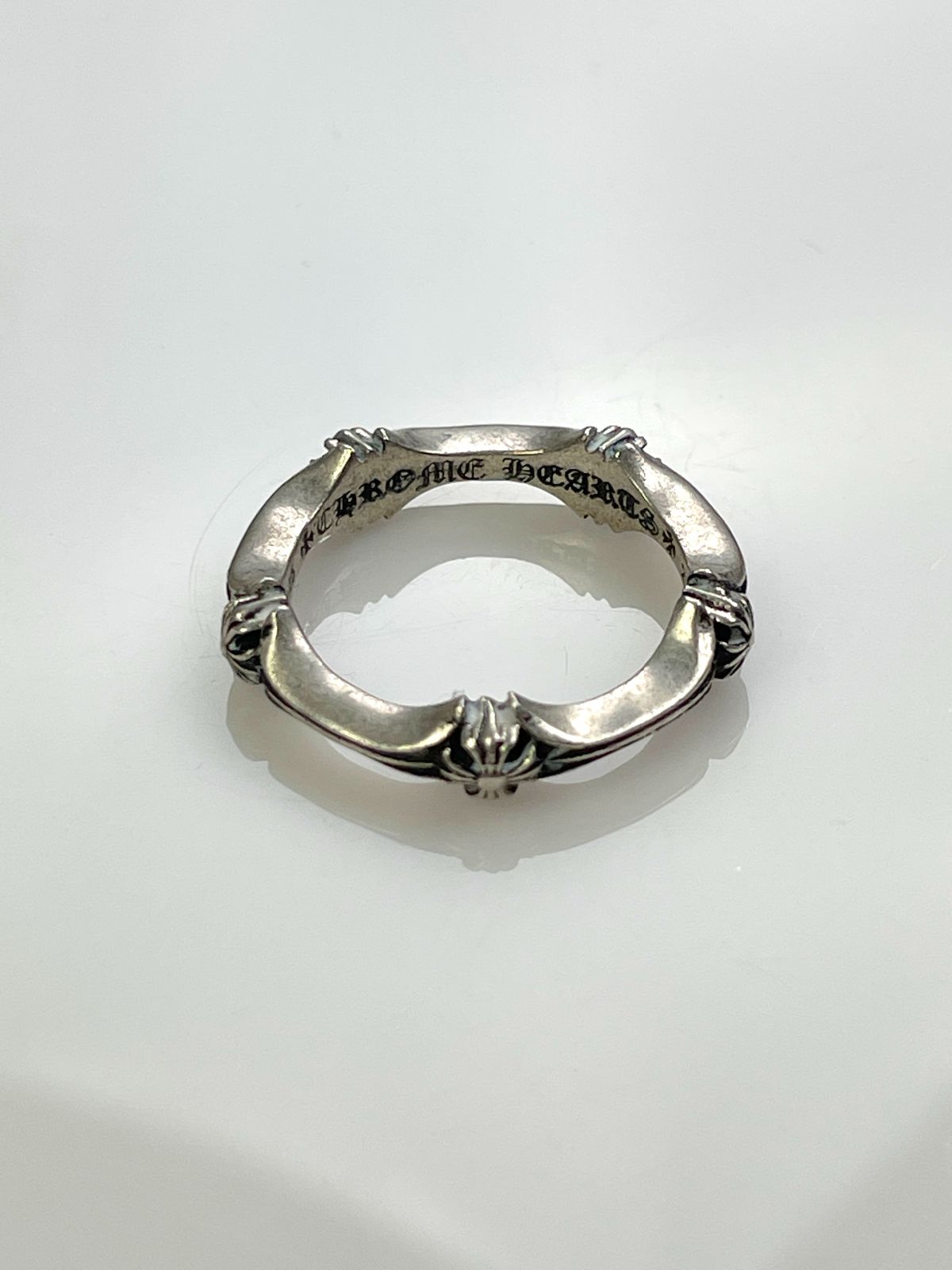 925 Sterling Silver Chrome Hearts Plus And Bone Ring | Boardwalk