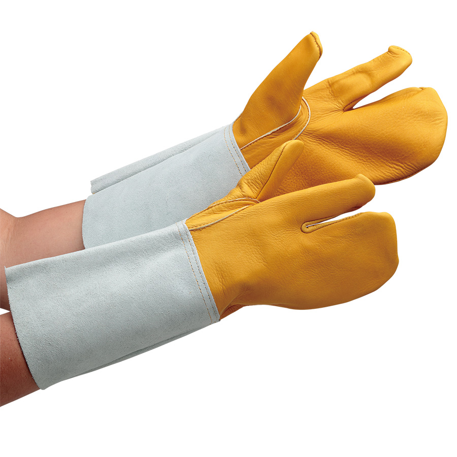 溶接革手袋 AG302 溶接牛クレスト3本指 10双入 | 【ミドリ安全