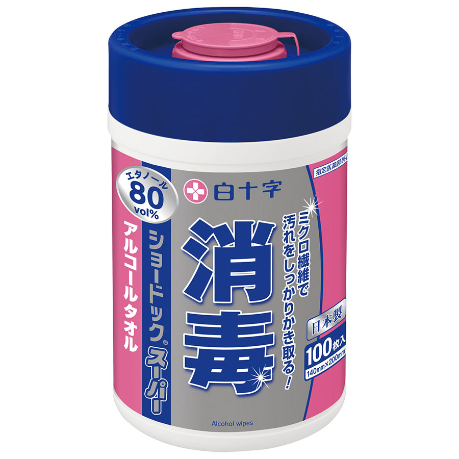 消毒アルコールタオル ショードックスーパー ボトル 100枚入