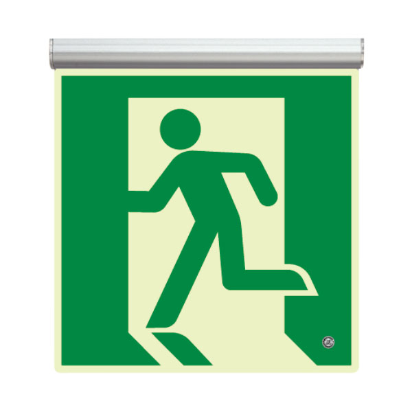 高輝度蓄光式誘導標識 避難口 天井用 ルミット 836－020