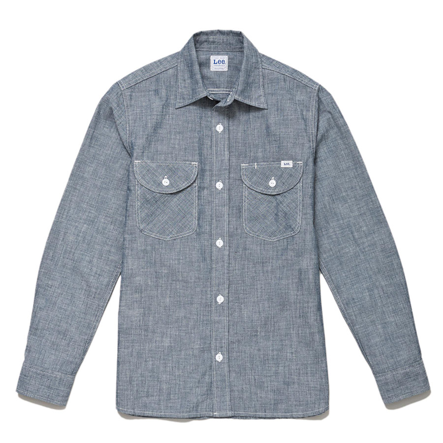メンズ シャンブレー長袖シャツ LCS46003－7 ブルー| 作業服