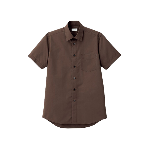 メンズ レギュラーカラー半袖シャツ FB5041M－5 ブラウン