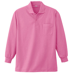 長袖ポロシャツ （胸ポケット付） K383 6 サックス| 作業服・作業