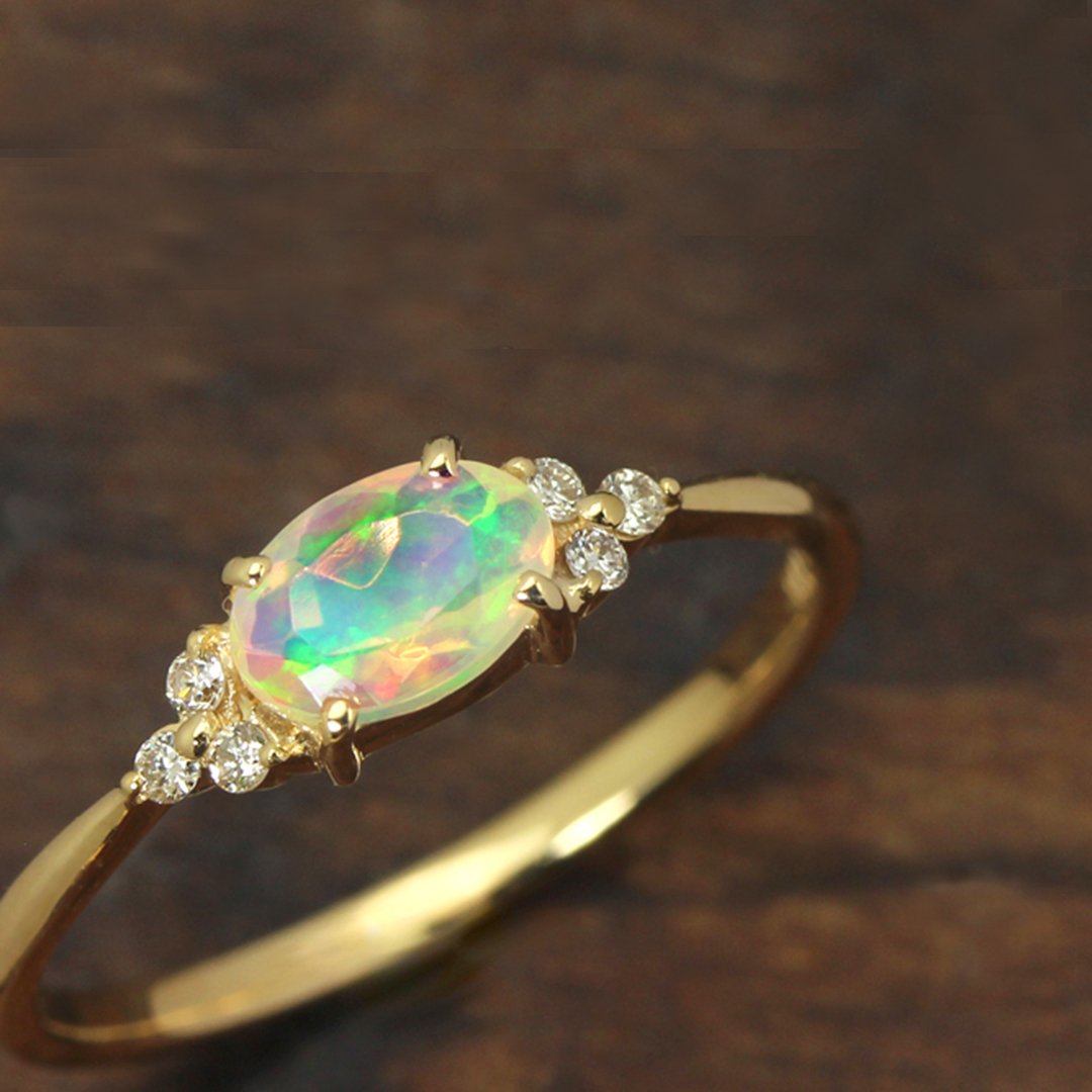 ビズー公式】オパール ダイヤモンド K18(18金) リング フラヴィ | 希少