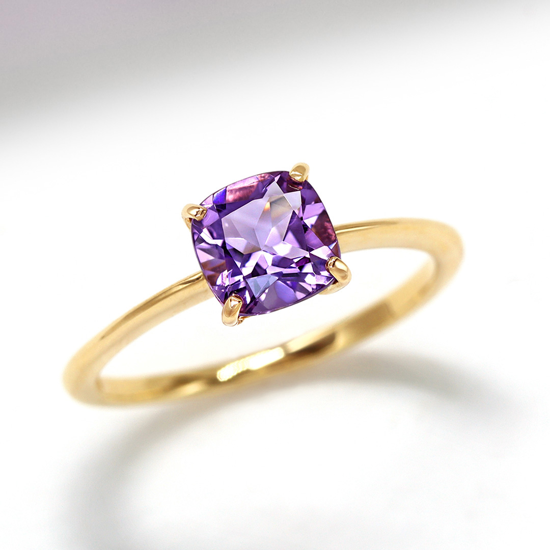 アメジスト(ライラックカラー) K18/PTリング・セラム | 2月誕生石