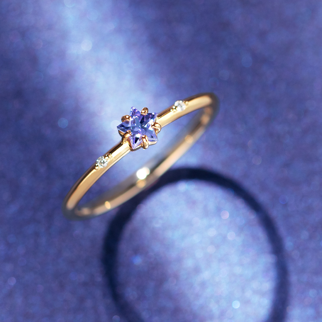 即日発送】タンザナイト×ダイヤモンド K18/K10リング・アルガ