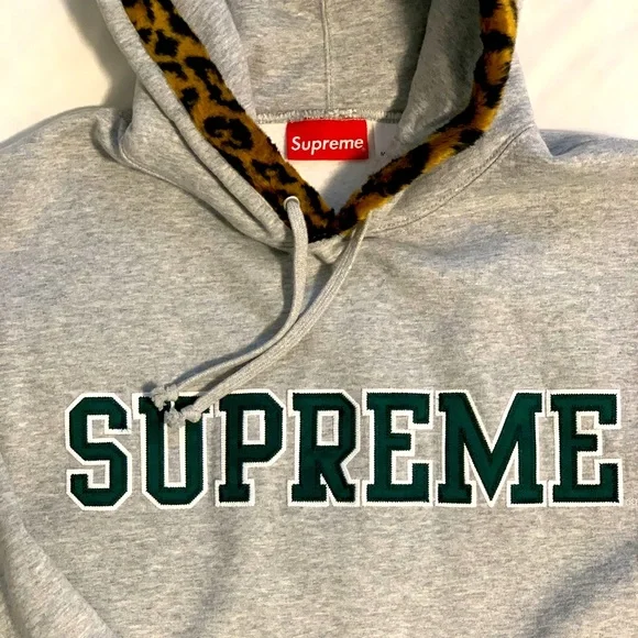 Supreme | Jackets & Coats | Supreme Leopard Trim Hooded Sweatshirt